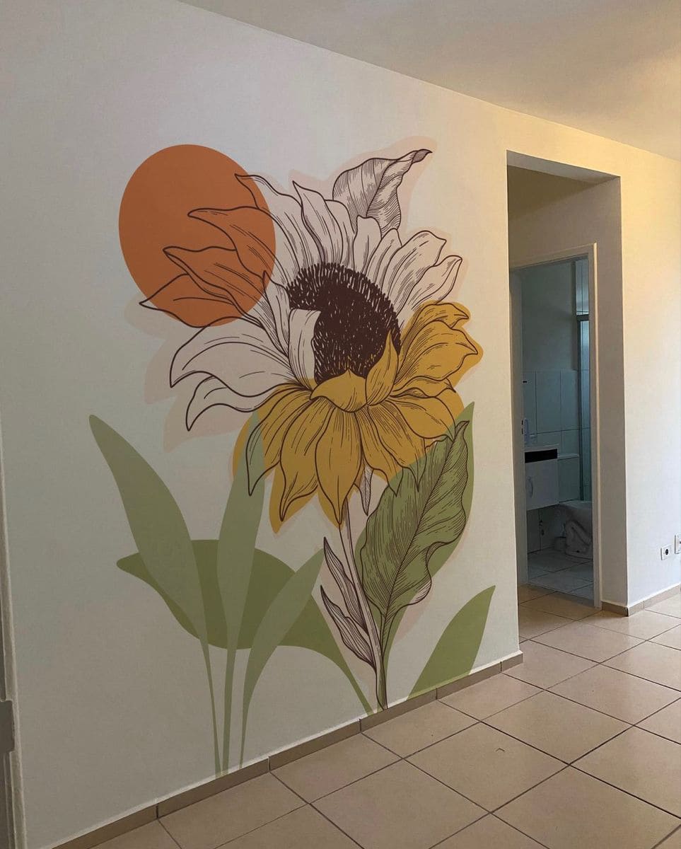Golden Sunflower Wall Mural