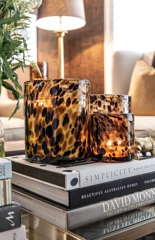 Leopard Print Candle Holders