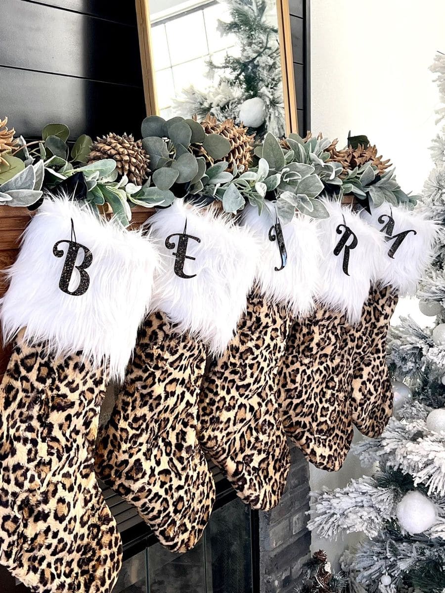 Leopard Print Christmas Stockings