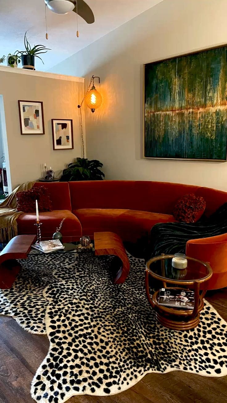 Leopard Rug with Retro Charm