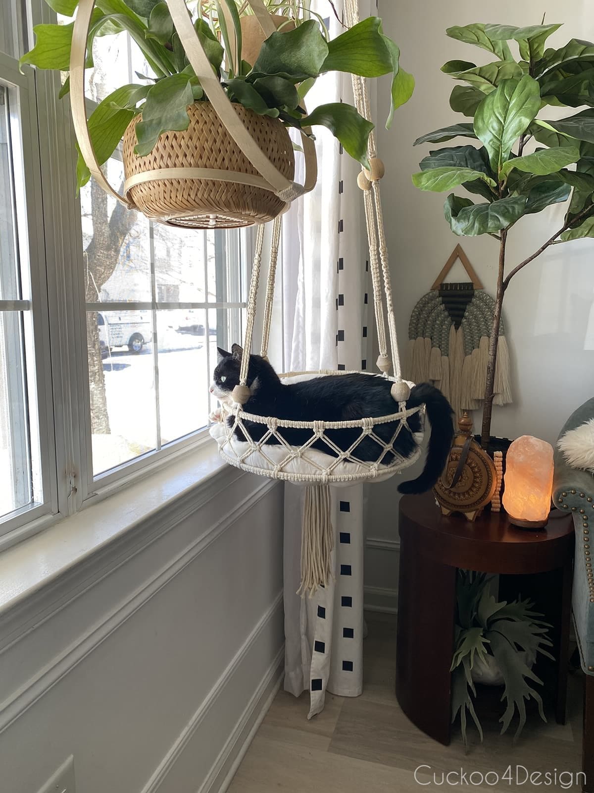 Macrame Window Hammock Perch