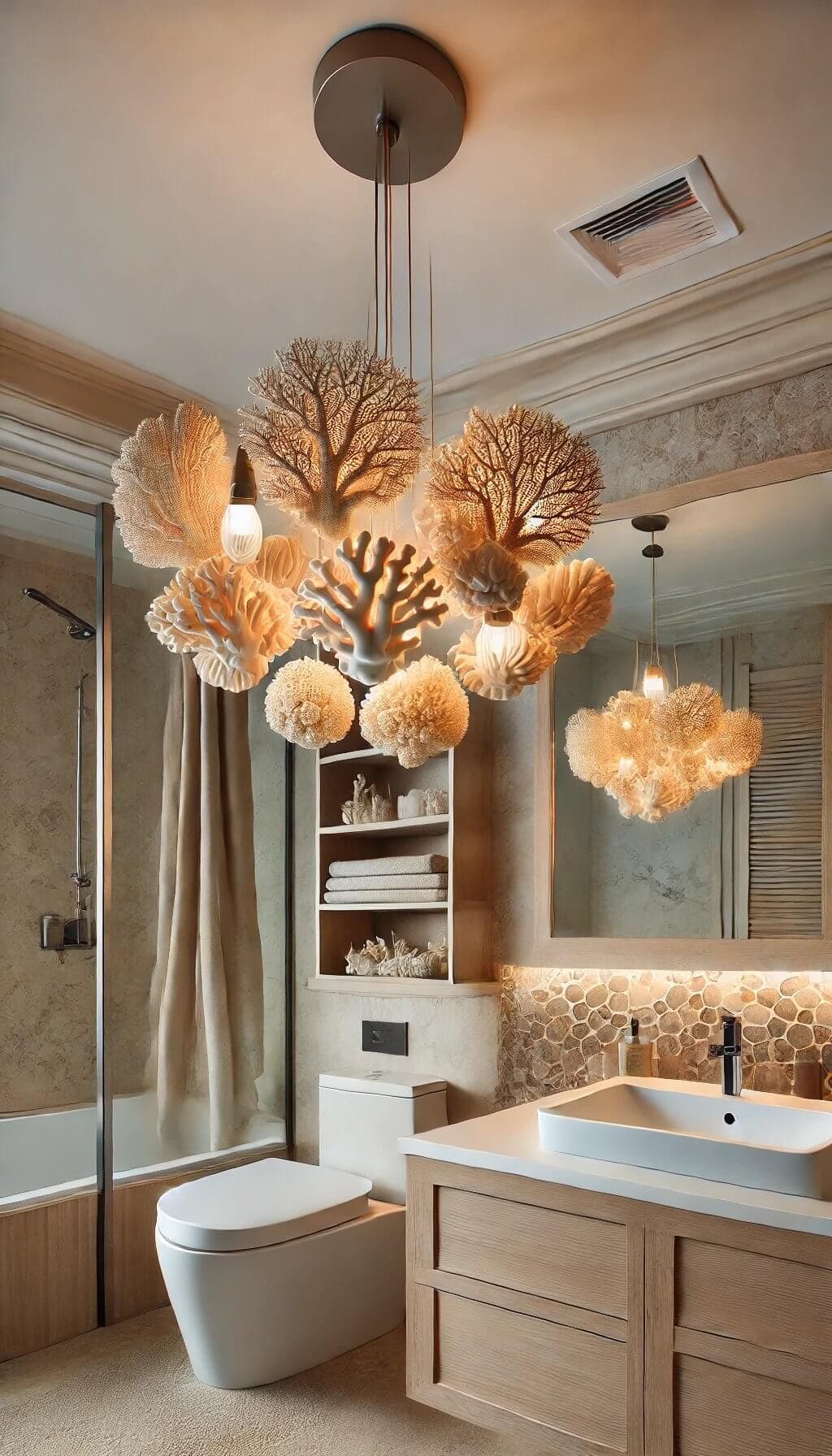 Mermaid Coral Reef Bathroom Chandelier