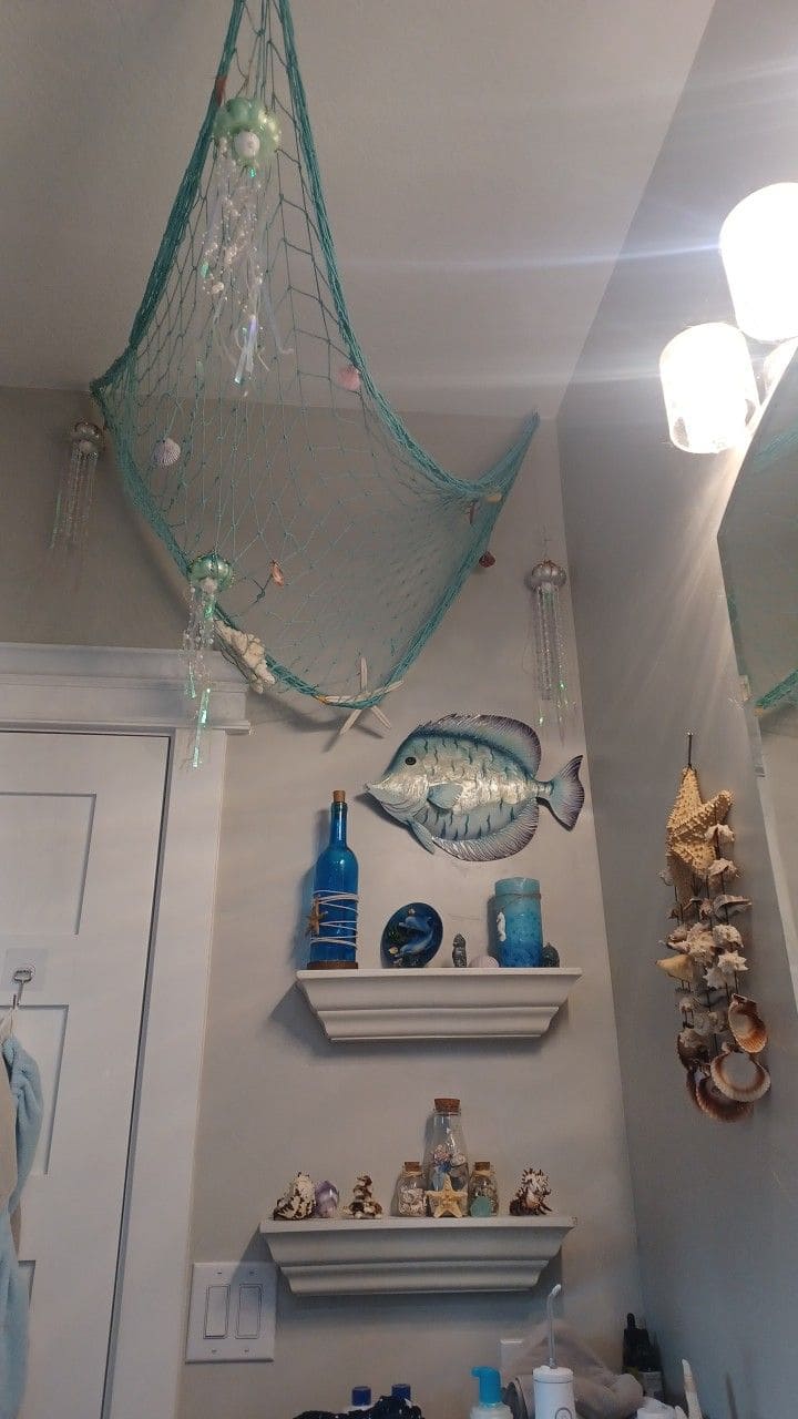 Mermaid Fishing Net Bathroom Decor
