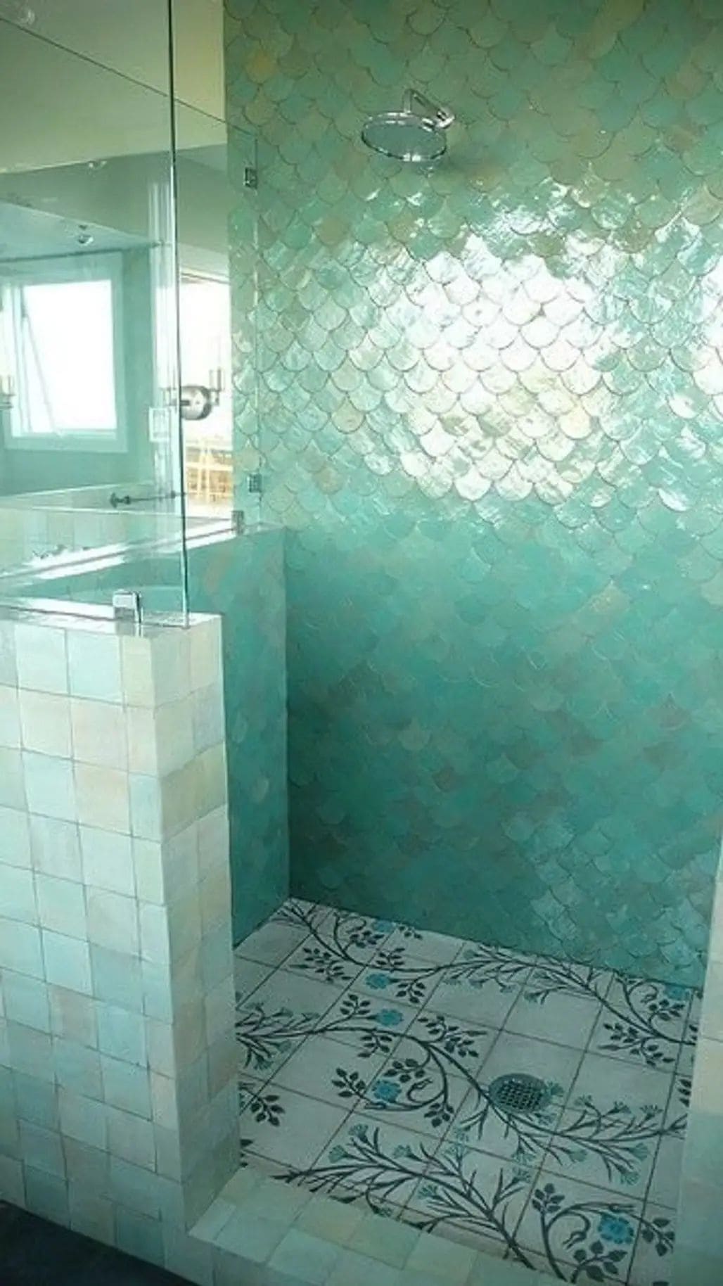 Mermaid Scale Tile Shower Design