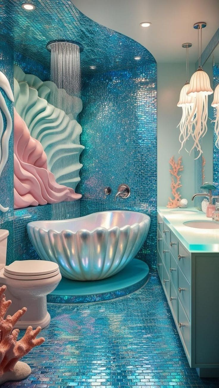 Mermaid Seashell Bathtub Bathroom Idea