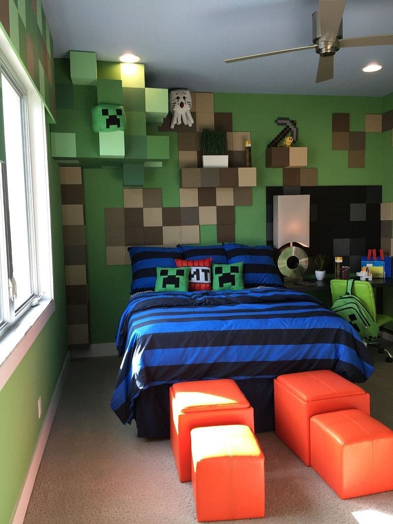 Minecraft Pixel Cave Bedroom
