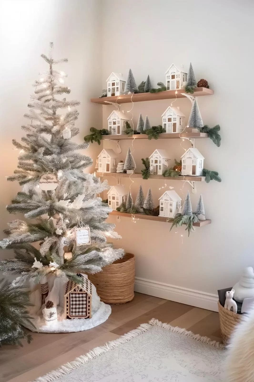 Mini Winter Village Corner Display