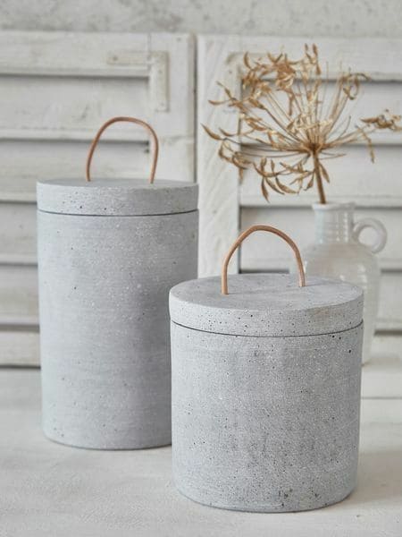 Minimalist Concrete Storage Canisters