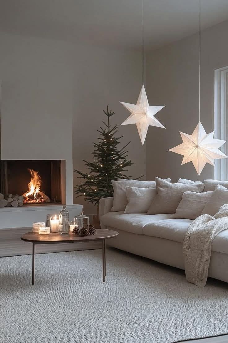 Minimalist Stars and Candlelit Glow