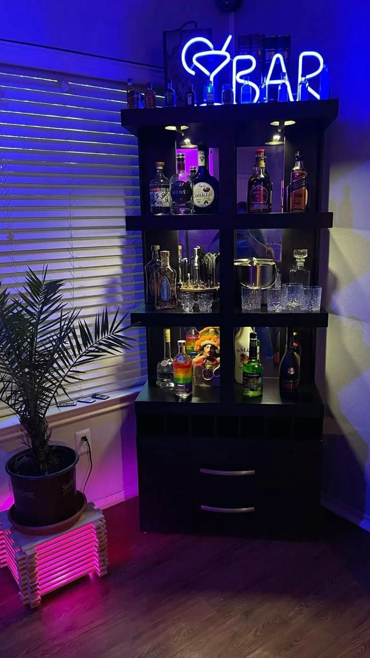 Neon Glow Coffee Bar Nook
