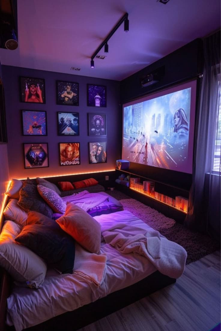 Neon Glow Home Theater