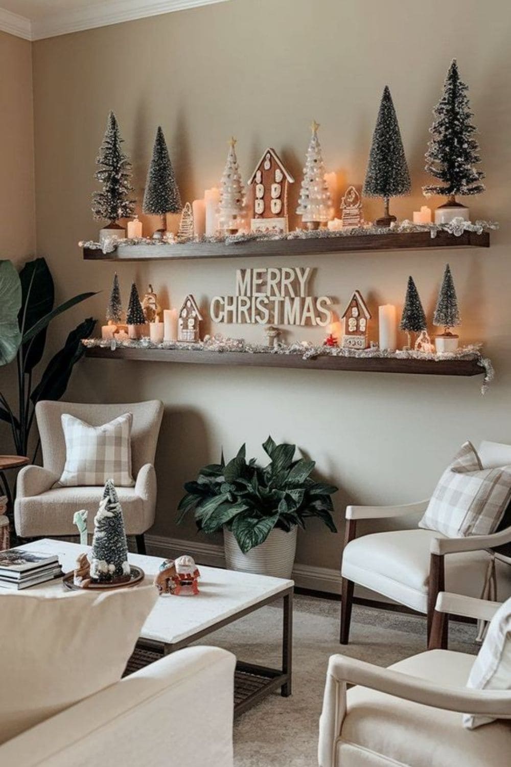 Nordic-Inspired Christmas Shelf Display