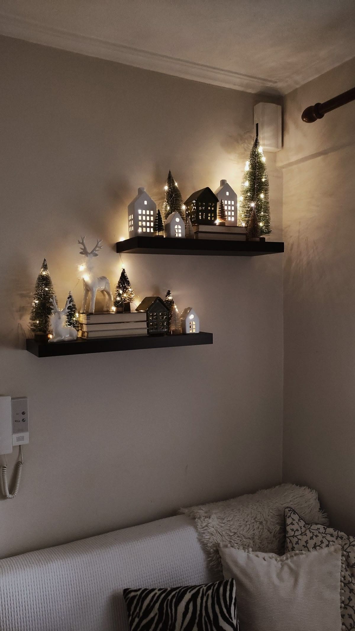 Nordic-Inspired Winter Village Shelves