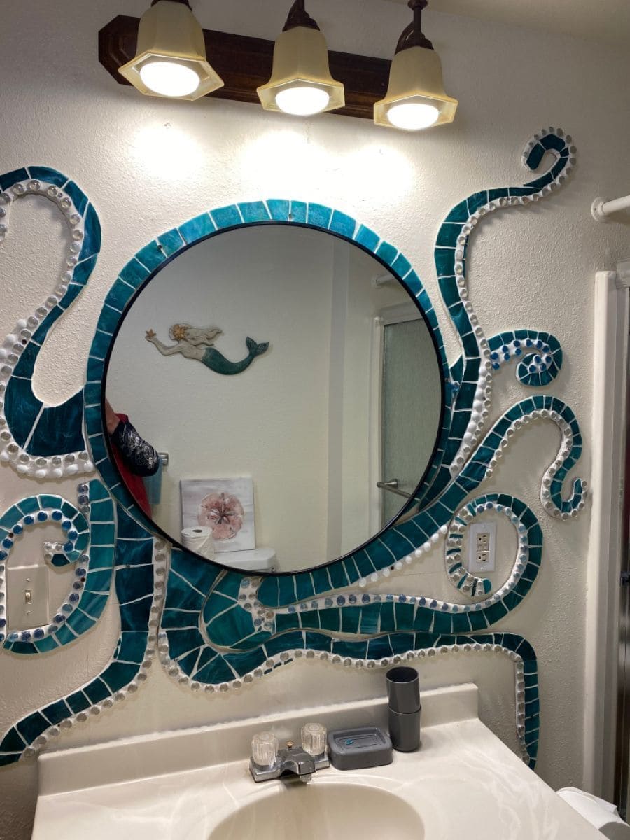 Octopus Mirror Mermaid Bathroom Idea