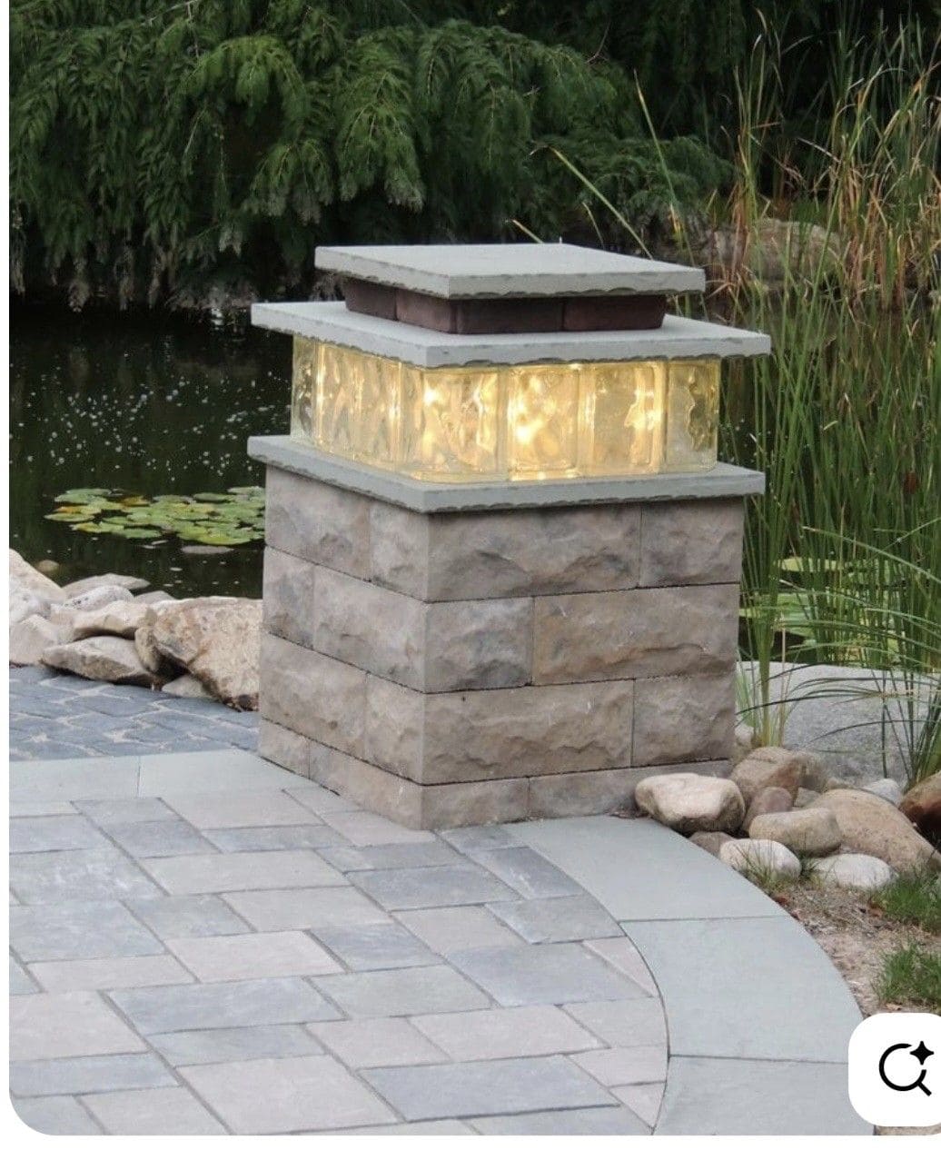 Outdoor Glass Block Light Post
