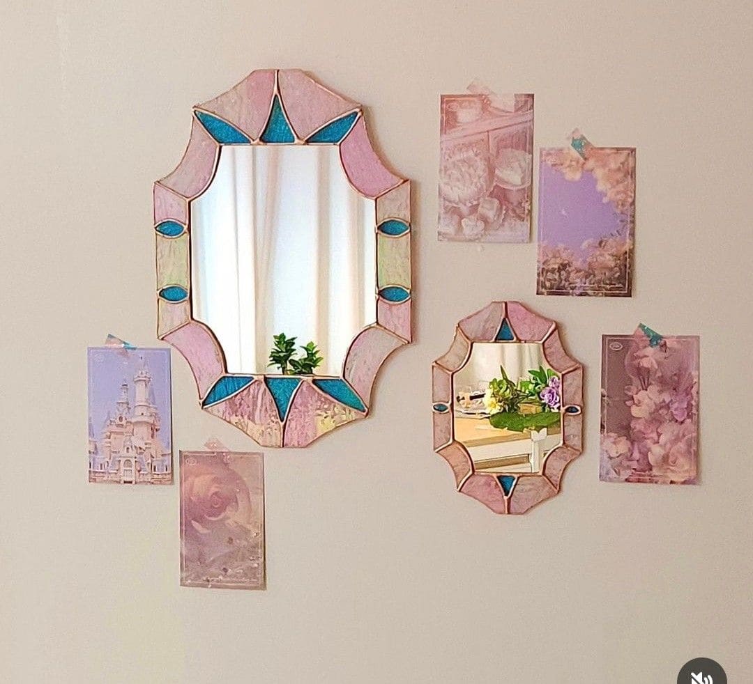 Pastel Stained Glass Wall Mirrors