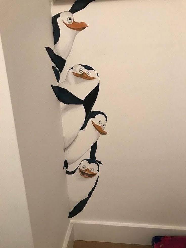 Playful Penguins Corner Art
