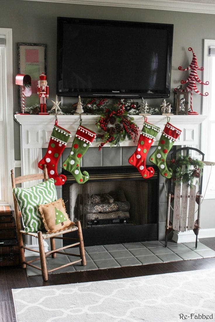 Playful Stockings by the TV