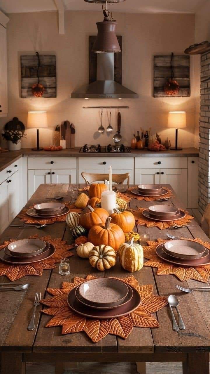 Pumpkin Harvest Thanksgiving Table Setting