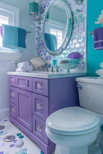 Purple Mermaid Vanity Bathroom Design