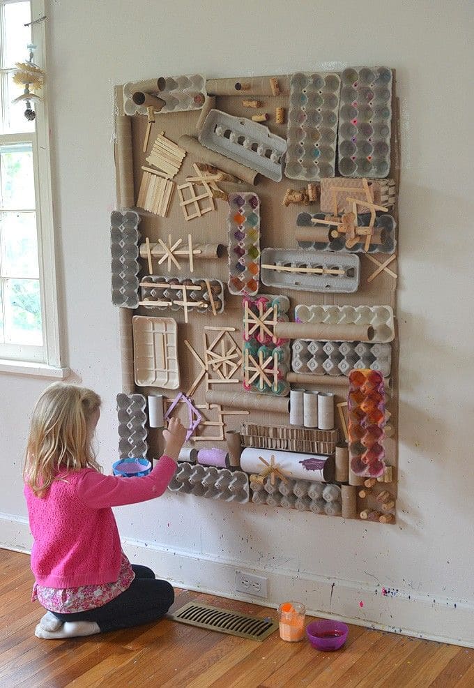 Recycled Material Art Wall