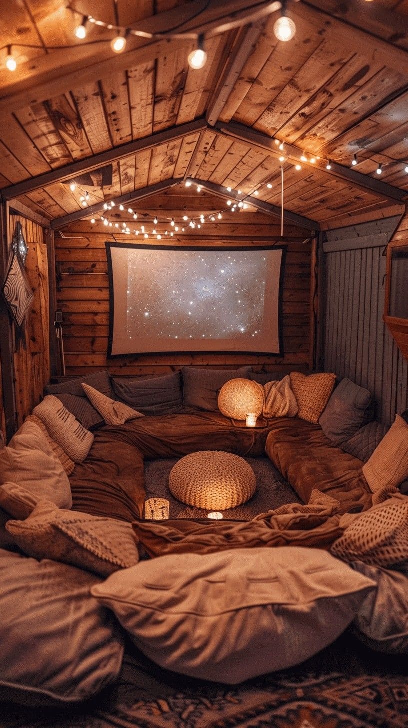 Rustic Cabin Cinema Retreat