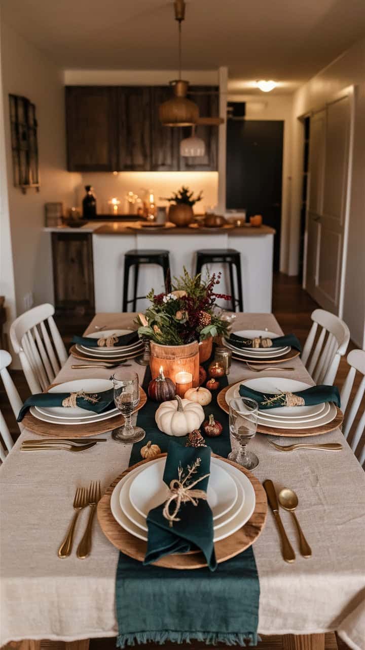 Rustic Elegance Thanksgiving Table Setting