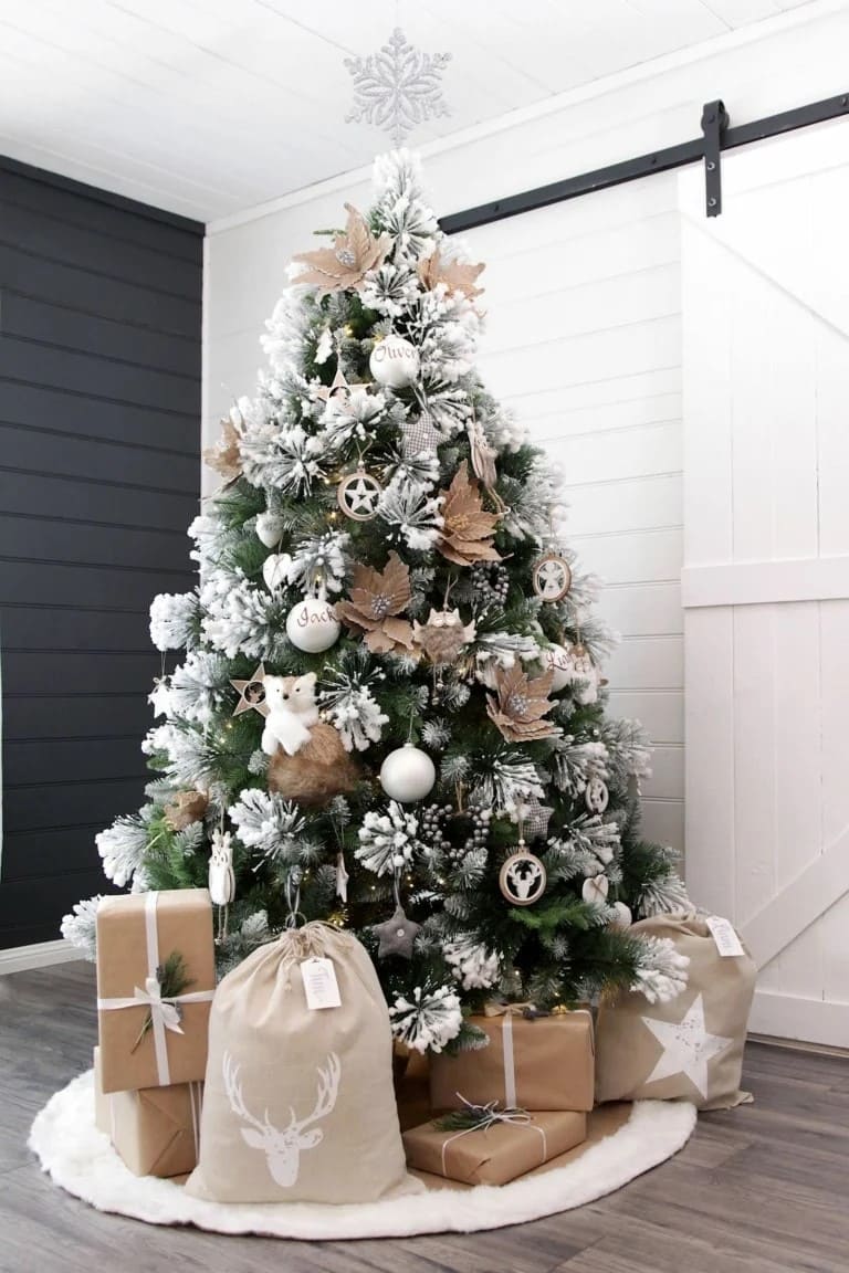Rustic White Christmas Tree Elegance