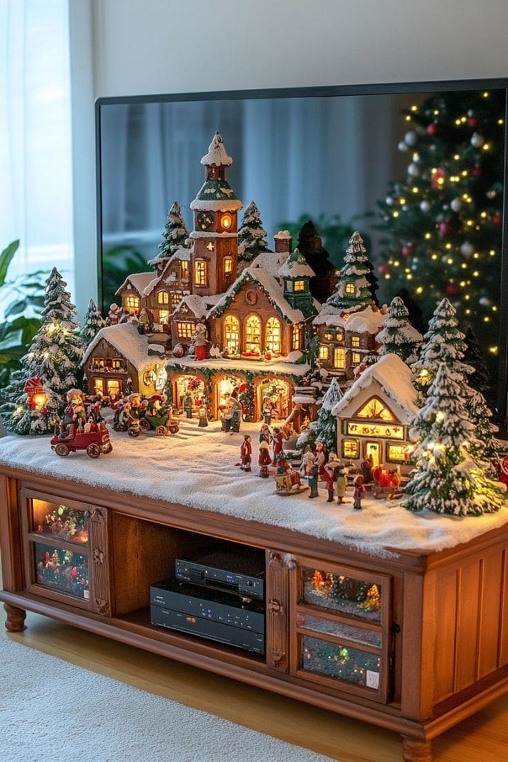 Snowy Christmas Village Display