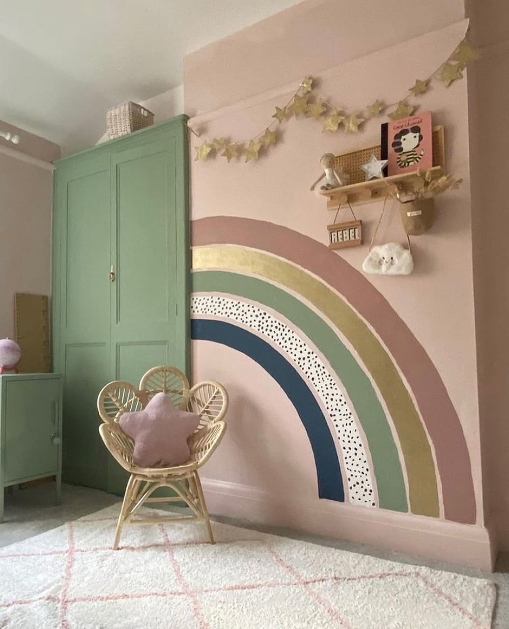 Soft Rainbow Accent Wall