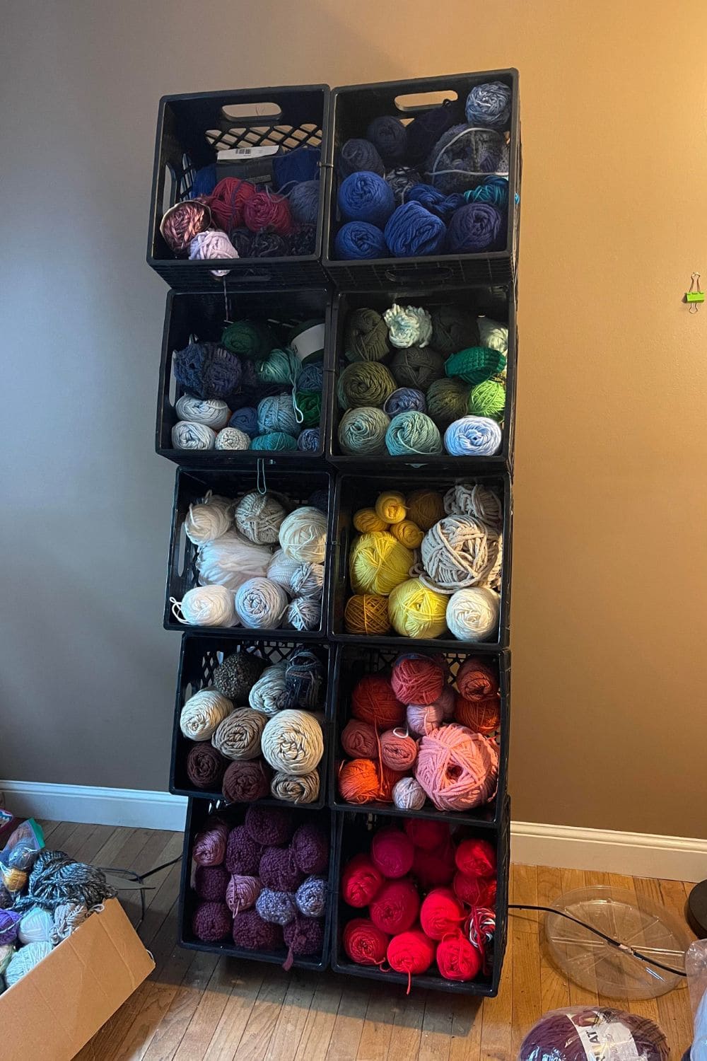 Stackable Crate Yarn Storage
