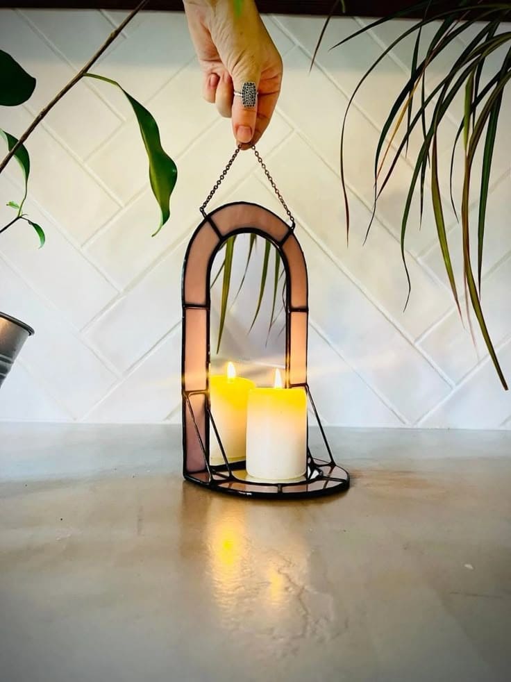 Stained Glass Candle Holder Glow