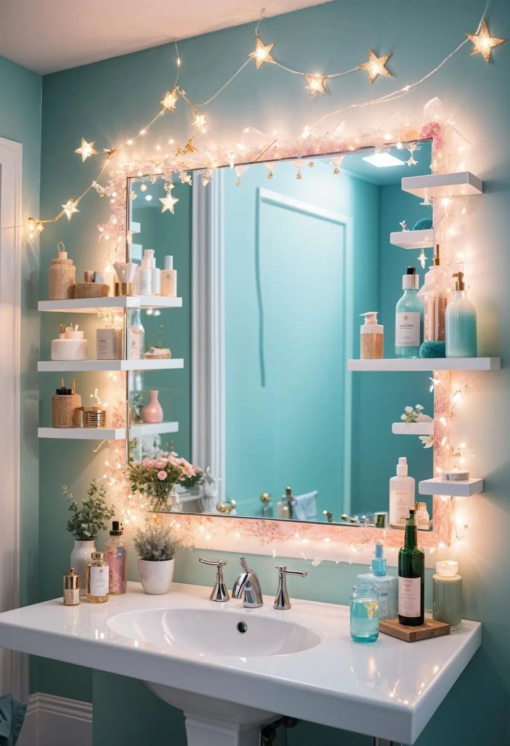 Starry Mermaid Vanity Bathroom Decor