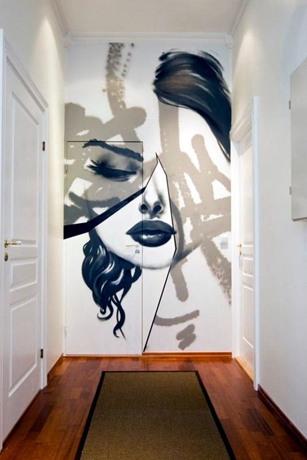 Striking Monochrome Portrait Mural
