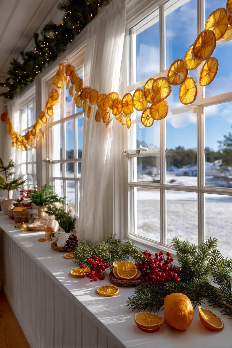 Sunlit Dried Orange Garland
