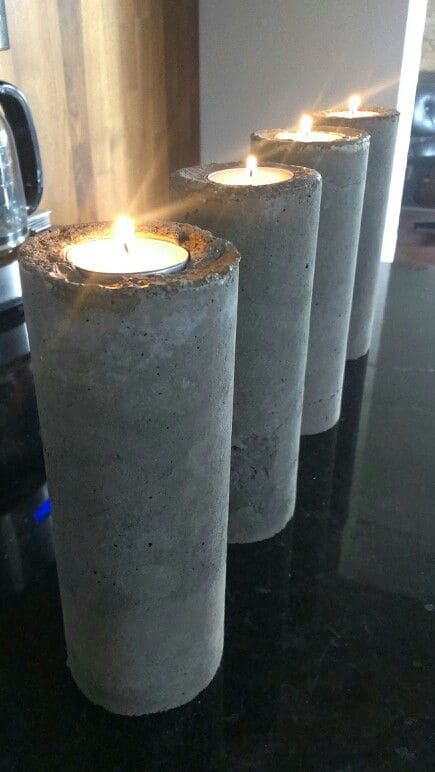 Tall Concrete Candle Holders