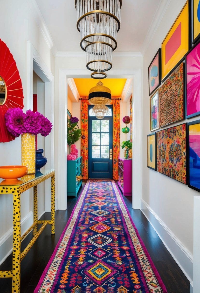 Vibrant Art Gallery Hallway