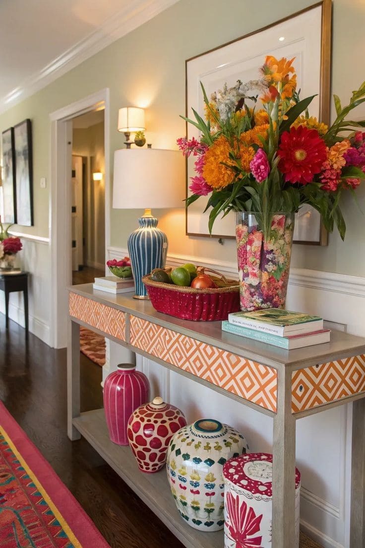 Vibrant Entryway Console Elegance