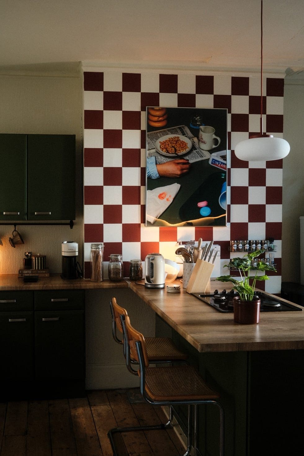 Warm Rustic Checkerboard Accent
