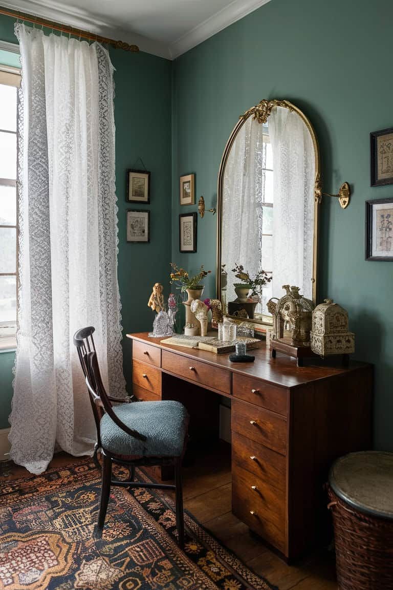Antique Charm Green Vanity