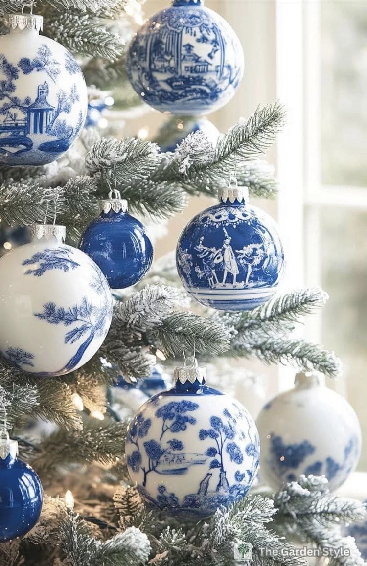 Blue and White Christmas Ornaments