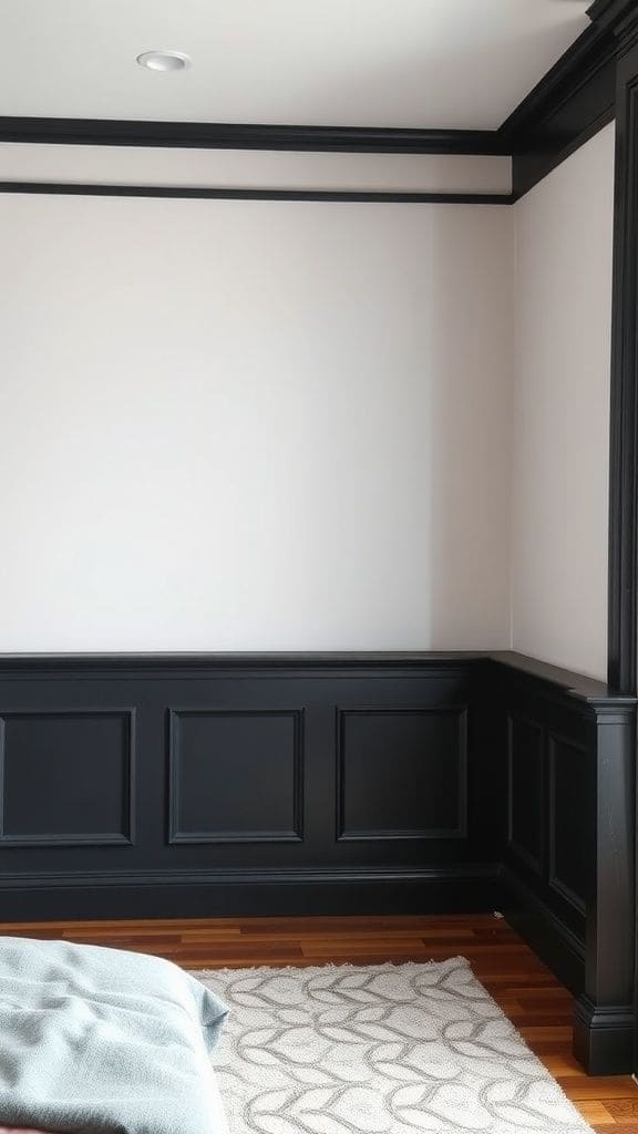 Bold Black Wainscoting for Modern Elegance