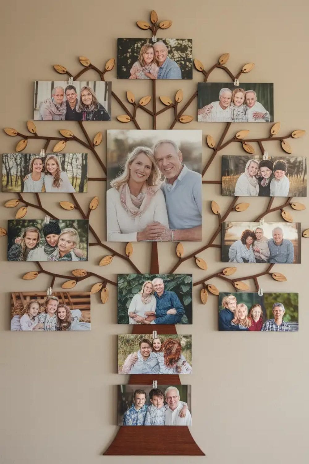 Branch-Style Family Photo Wall