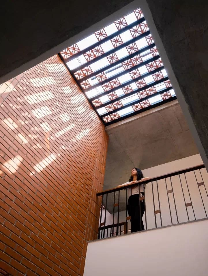 Brick Atrium with Terracotta Skylight