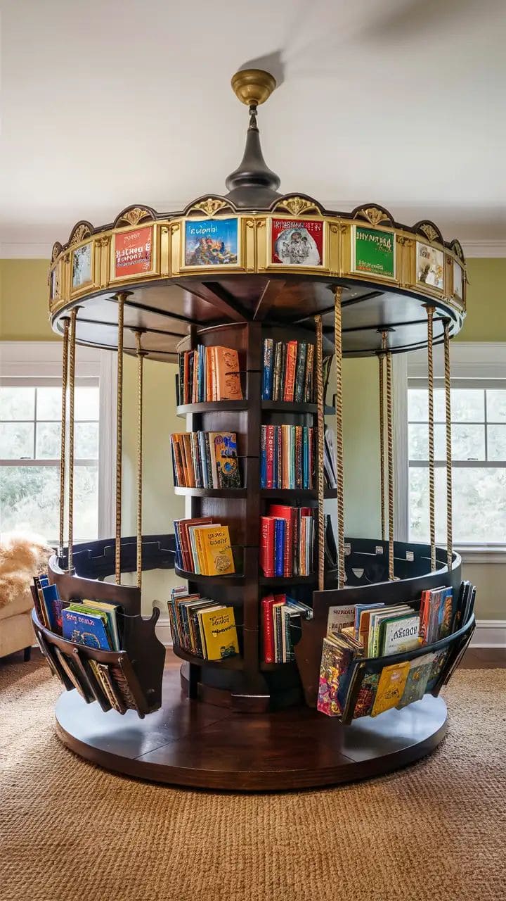 Carousel Bookcase Reading Center