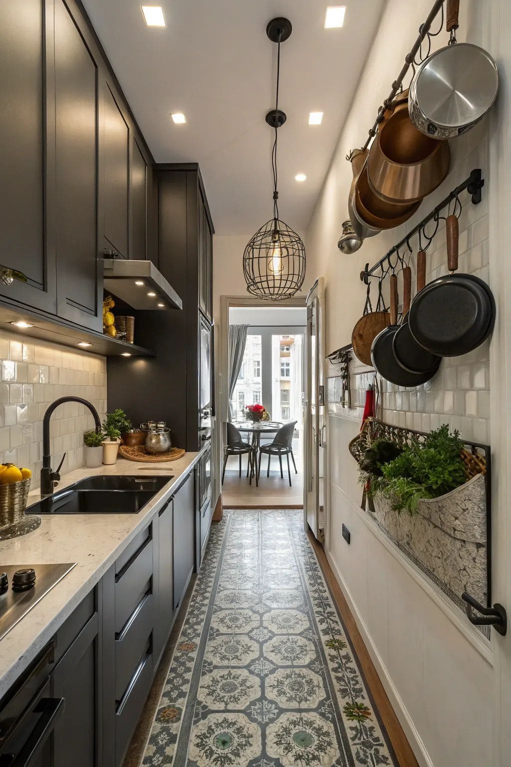 Chic Urban Galley Kitchen
