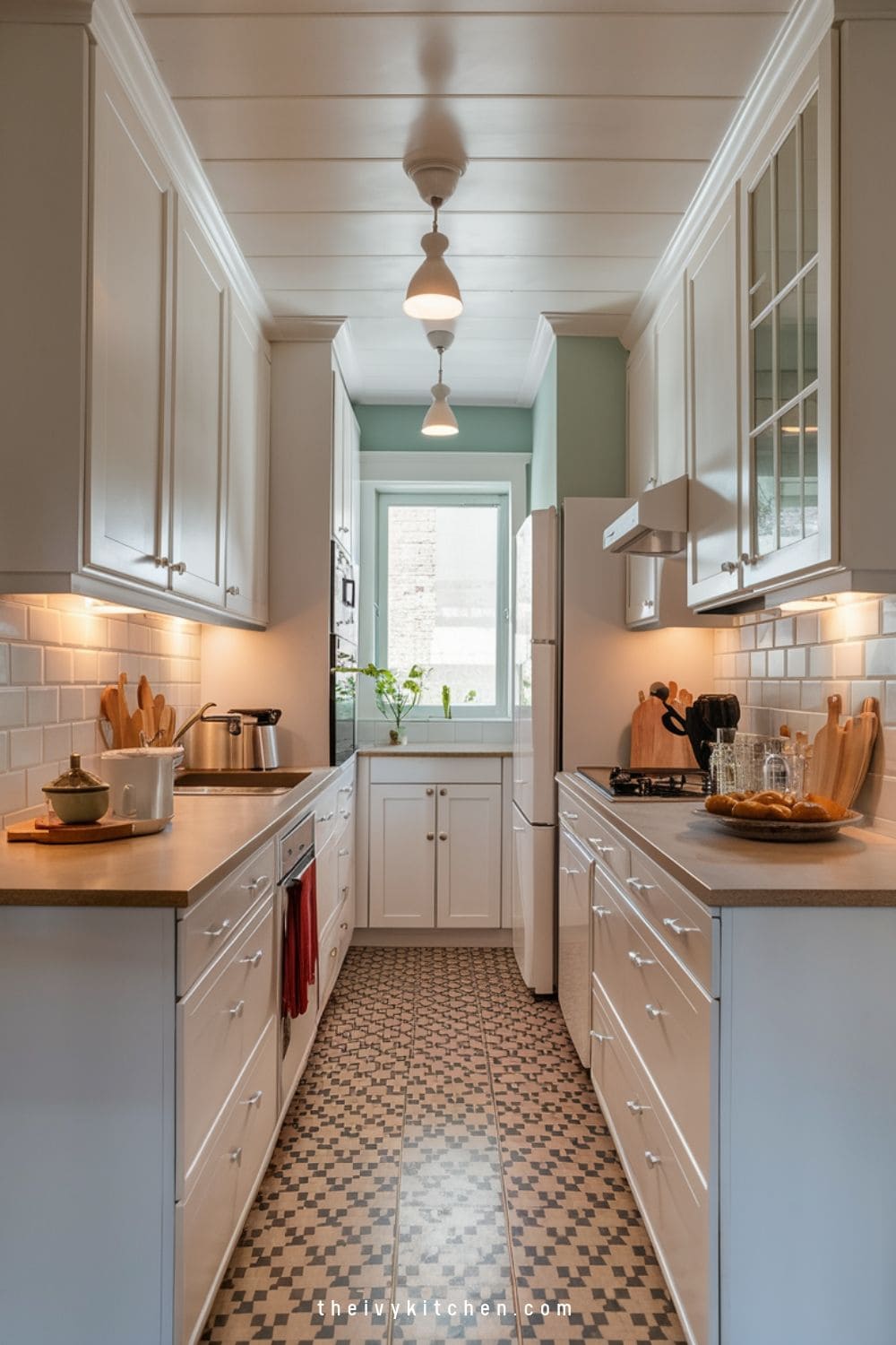 Classic Galley Kitchen with Vintage Charm