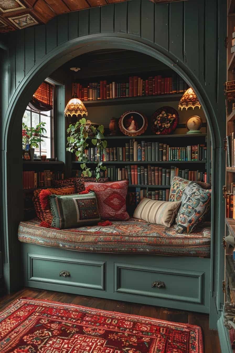 Cozy Arched Reading Nook