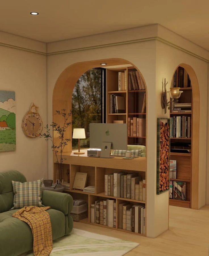 Cozy Home Office Library Corner