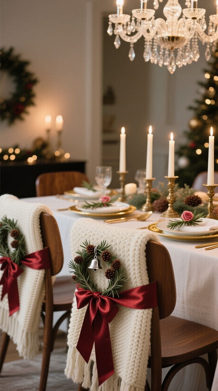 Cozy Knit and Wreath Chair Decor